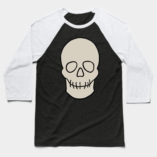 Simply Spooky Collection - Skull - Bone White and Bat Black Baseball T-Shirt